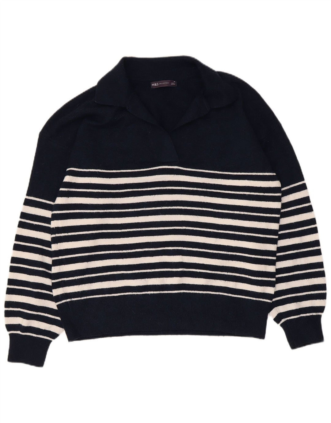 Marks & Spencer Γυναικείο πουλόβερ με λαιμό πόλο UK 14 Medium Navy Blue