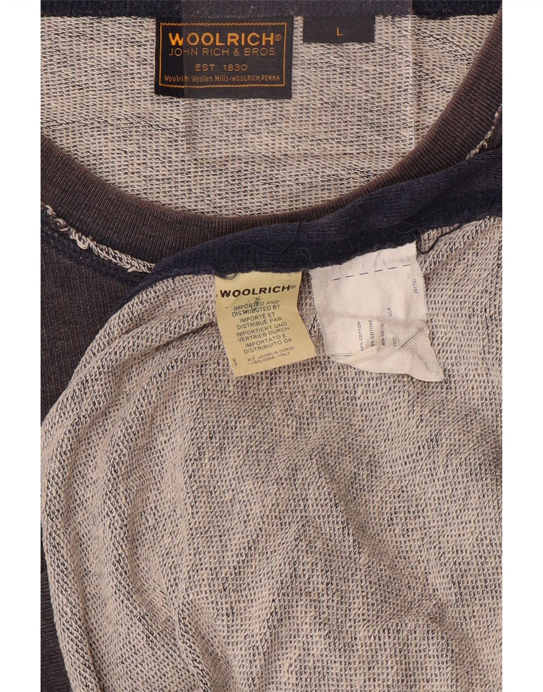 Woolrich Ανδρικό γραφικό φούτερ Jumper Μεγάλο Ναυτικό Βαμβακερό