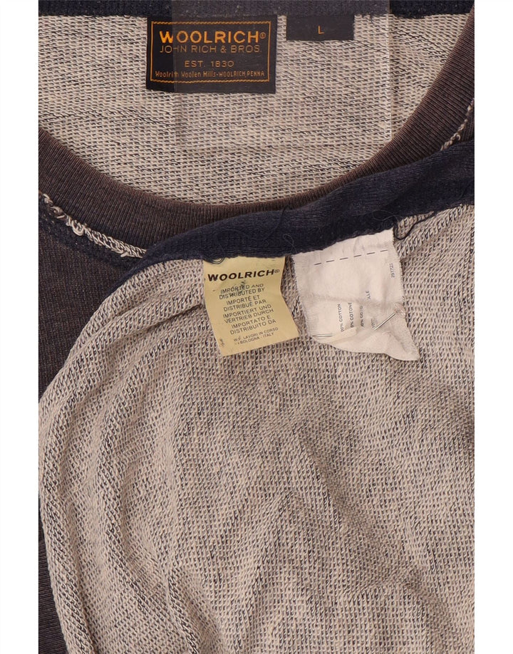 Woolrich Ανδρικό γραφικό φούτερ Jumper Μεγάλο Ναυτικό Βαμβακερό