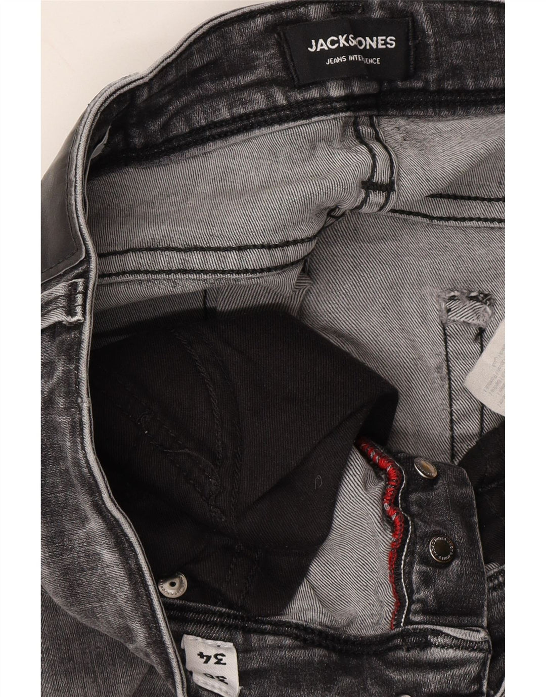 JACK & JONES Mens GLENN Slim Jeans W30 L34 Grey Polyester Vintage Jack & Jones and Second-Hand Jack & Jones from Messina Hembry 