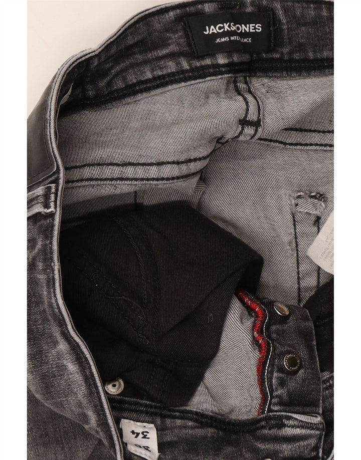 JACK & JONES Mens GLENN Slim Jeans W30 L34 Grey Polyester Vintage Jack & Jones and Second-Hand Jack & Jones from Messina Hembry 