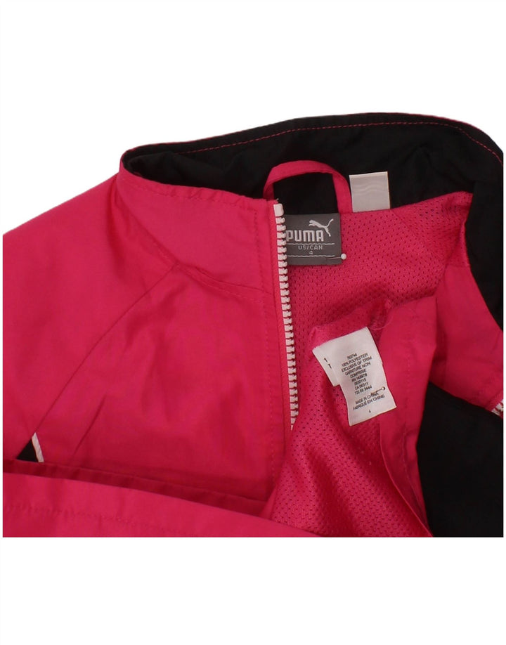 PUMA Girls Tracksuit Top Jacket 3-4 Years Pink Colourblock Polyester