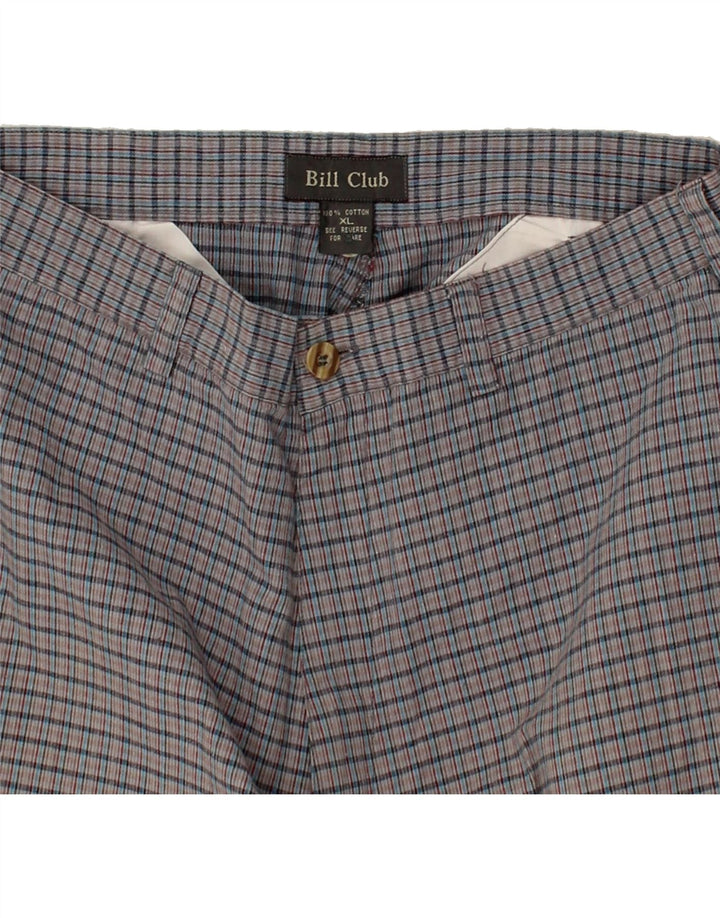 Ανδρικό σορτς chino VINTAGE W32 Μεσαίο γκρι βαμβακερό καρέ
