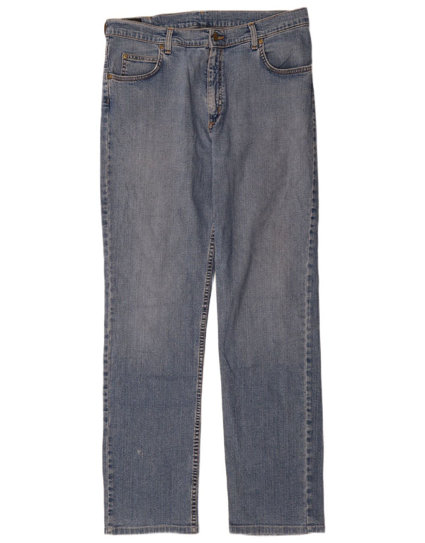 Lee Mens Brooklyn Straight Jeans W36 L36 Blue Cotton