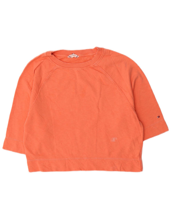 Tommy Hilfiger γυναικεία φούτερ με μανίκια 3/4 Jumper UK 14 Medium Orange