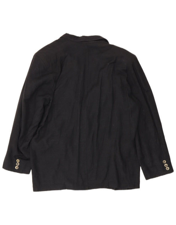 Marella Womens 1 Button Blazer Jacket UK 14 Large  Black Viscose