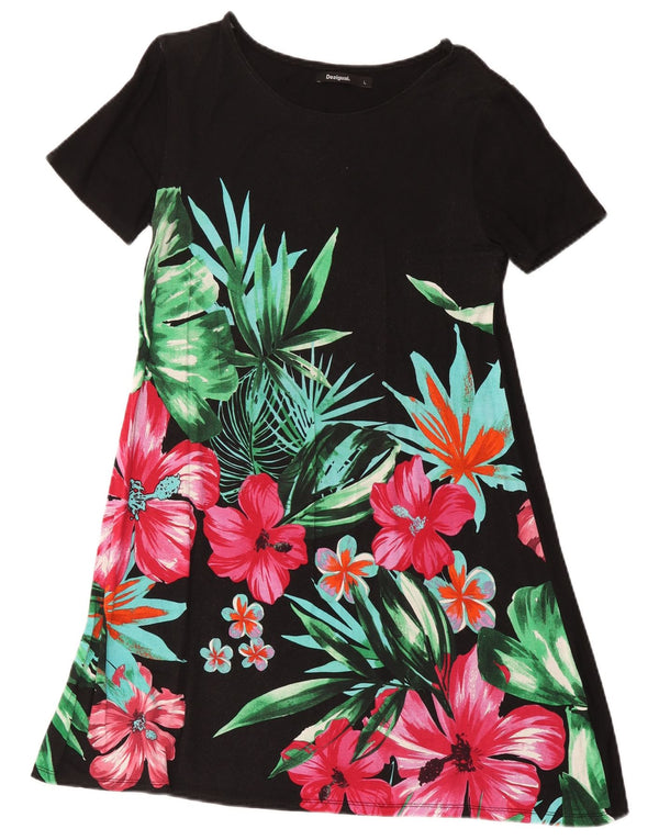Desigual Γυναικείο φόρεμα A-Line UK 14 Large Black Floral