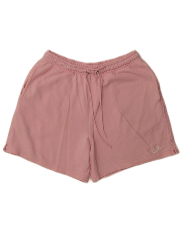 NIKE Womens Sport Shorts UK 14 Medium  Pink Cotton