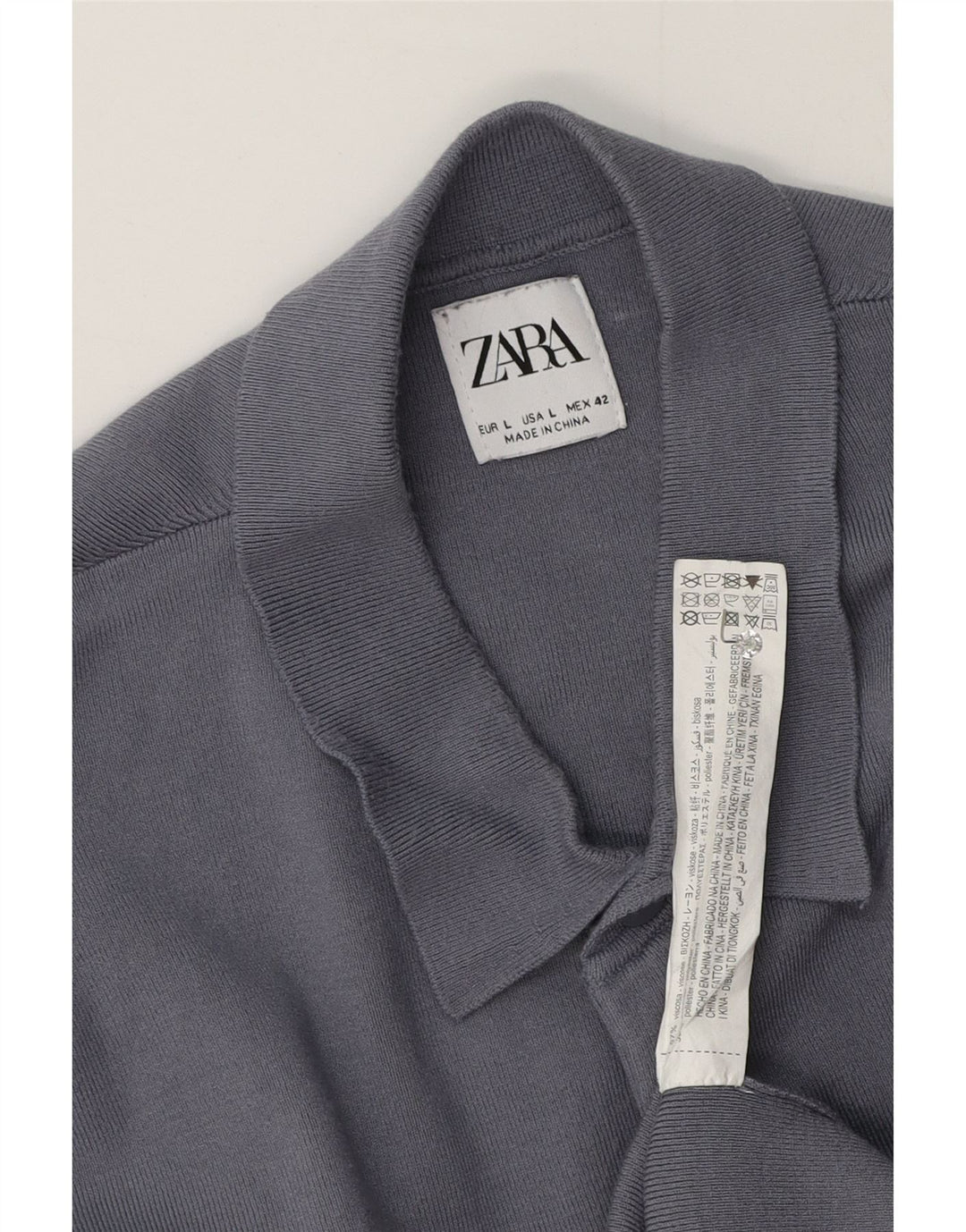 Zara Ανδρικό πουκάμισο πόλο με μεγάλο γκρι βισκόζη