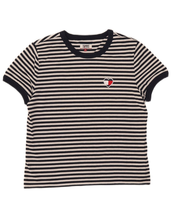 Tommy Hilfiger Γυναικείο T-Shirt Top 10 Small Navy Blue ριγέ βαμβακερό