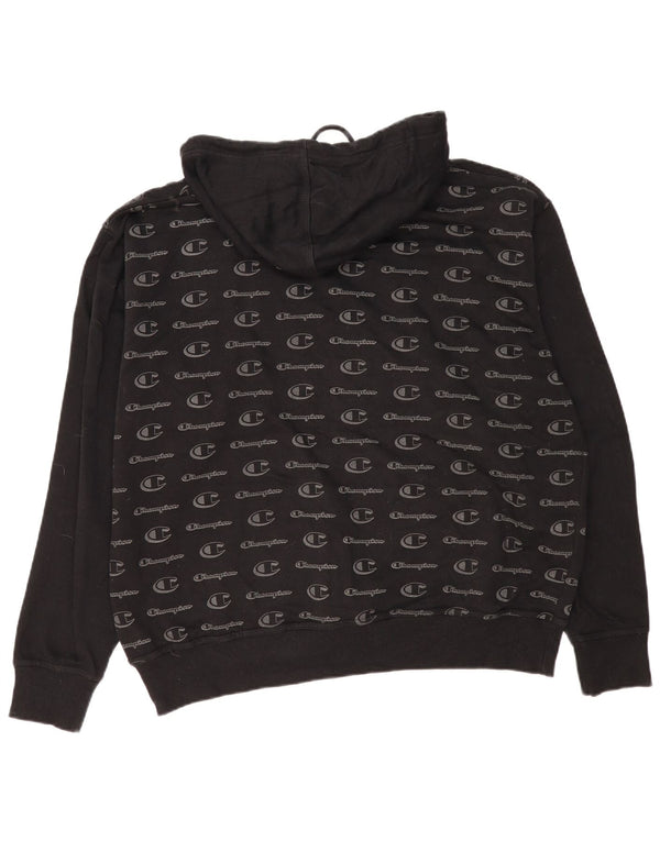 Champion Mens Graphic Hoodie Jumper XL Black