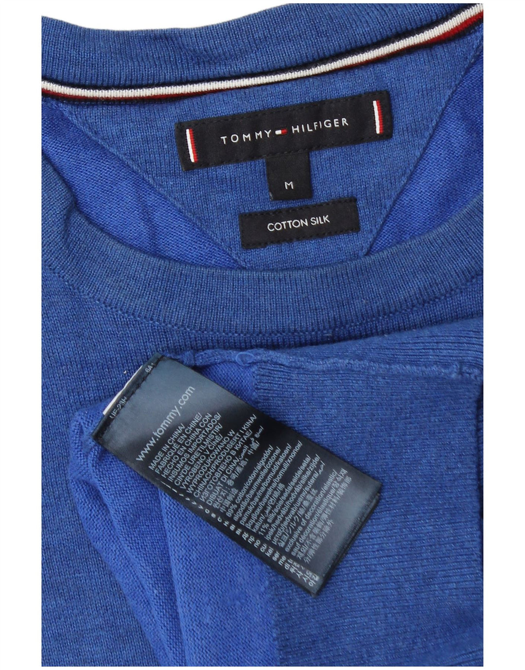 Ανδρικό πουλόβερ με λαιμόκοψη Tommy Hilfiger, μεσαίο βαμβακερό