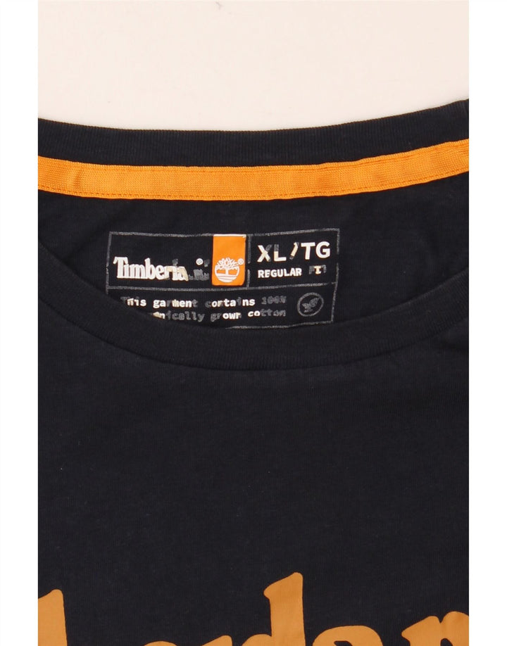 TIMBERLAND Ανδρικό T-Shirt με κανονική εφαρμογή γραφικό Top XL Navy Blue