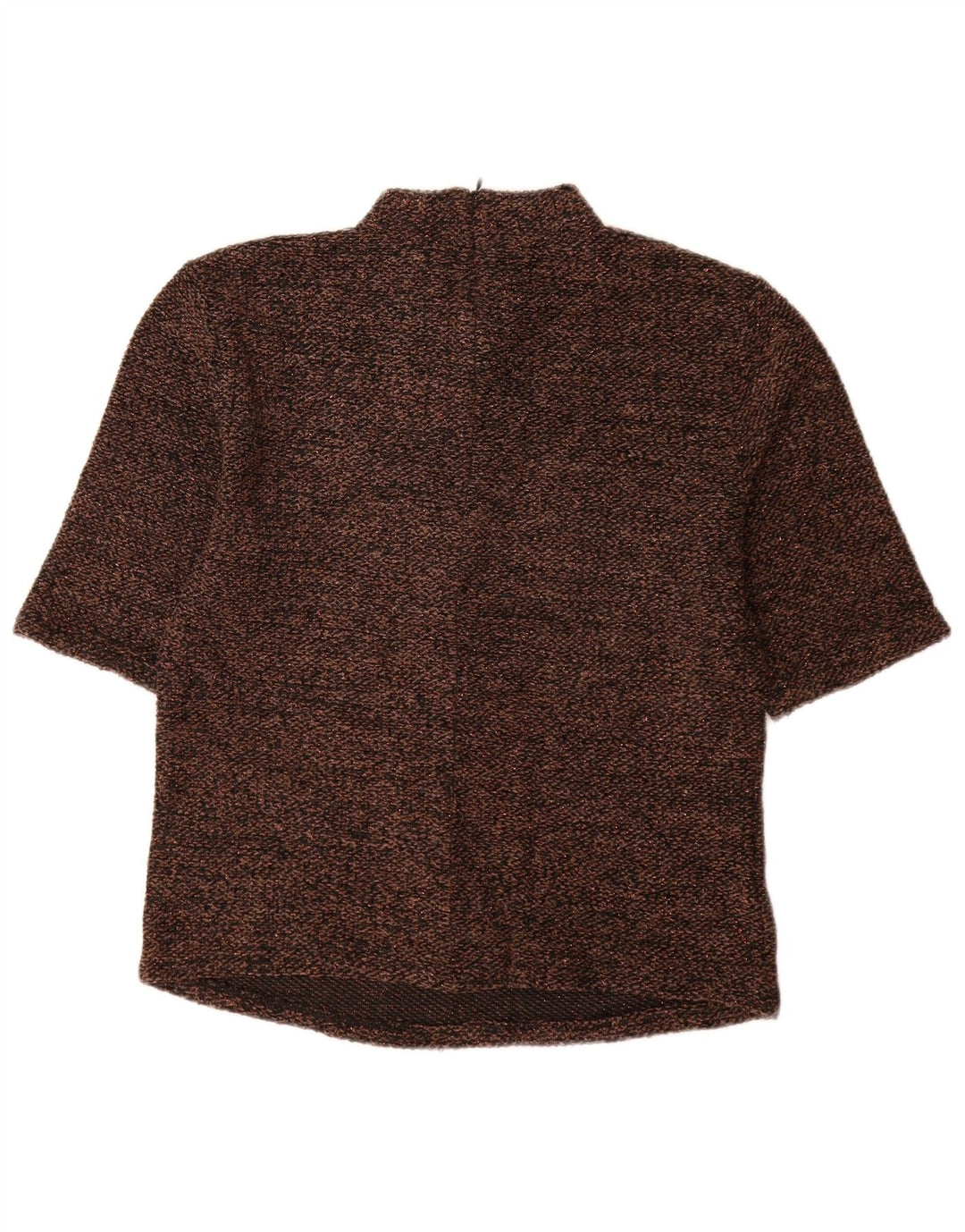 ZARA Γυναικεία Μπλούζα Τοπ UK 14 Large Brown Πολυεστέρας