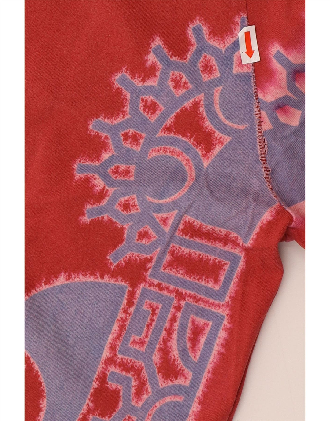 REPLAY Ανδρικό γραφικό T-Shirt Top μεγάλο κόκκινο βαμβακερό