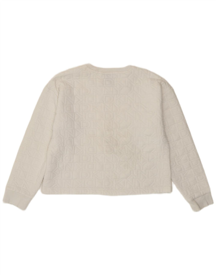 Γυναικεία φούτερ Dkny Crop Graphic Jumper UK 14 Medium White Polyester