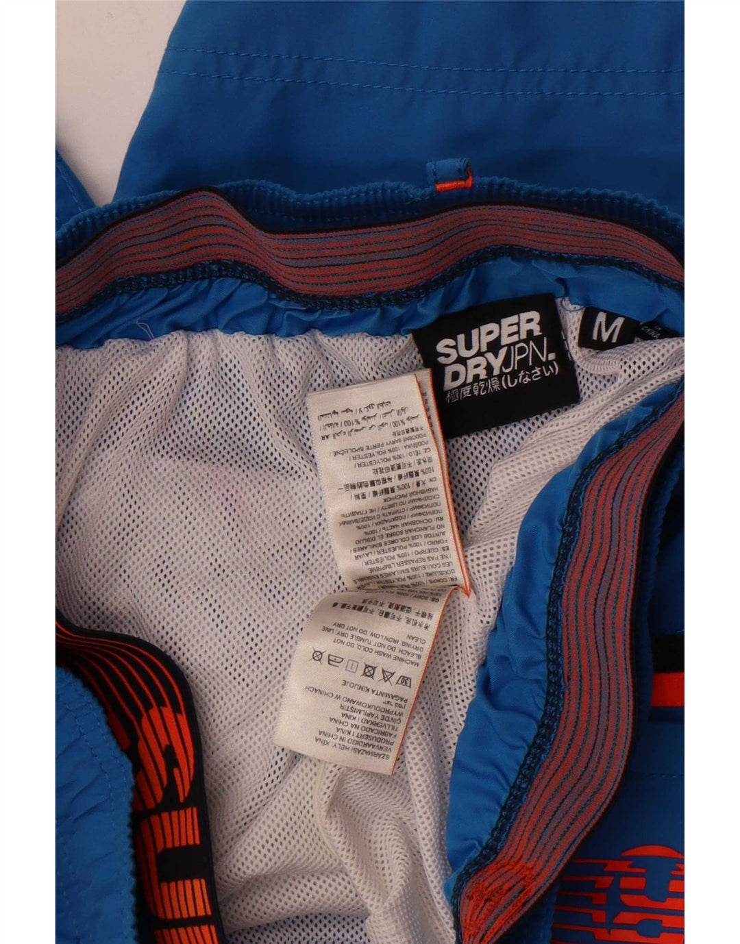 Ανδρικό γραφικό σορτς κολύμβησης Superdry με μεσαίο μπλε πολυεστέρα