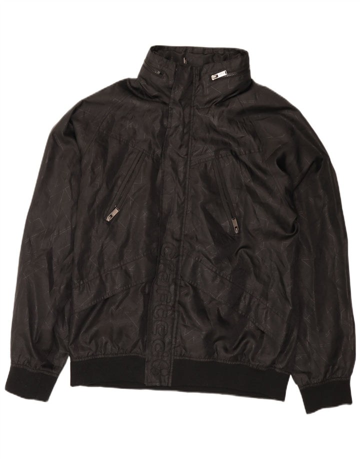 Vintage Ανδρικό γραφικό Bomber Jacket UK 42 XL Μαύρο γεωμετρικό