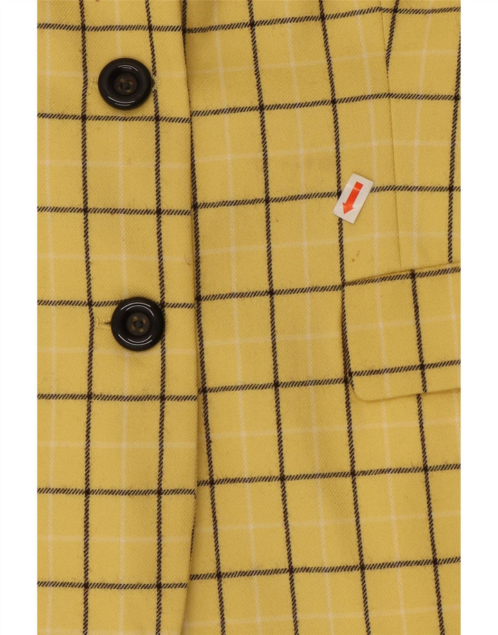 Oliver By Valentino Γυναικείο τζάκετ 3 κουμπιών Blazer IT 46 Μεγάλο κίτρινο καρό