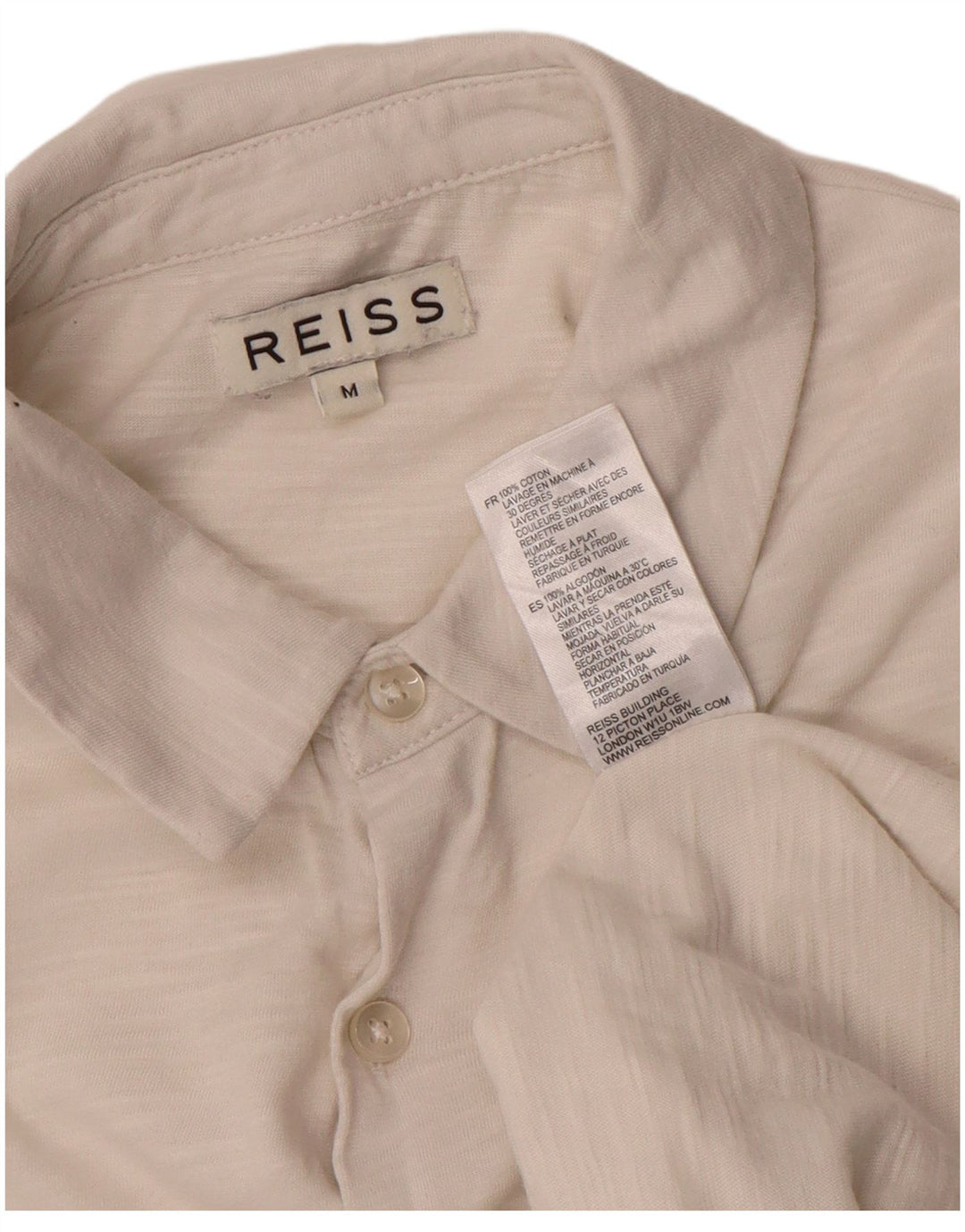 Ανδρικό πουκάμισο Reiss, μεσαίο λευκό βαμβακερό