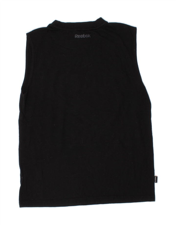 REEBOK Boys Graphic Vest Top 10-11 Years Large  Black Cotton Vintage Reebok and Second-Hand Reebok from Messina Hembry 