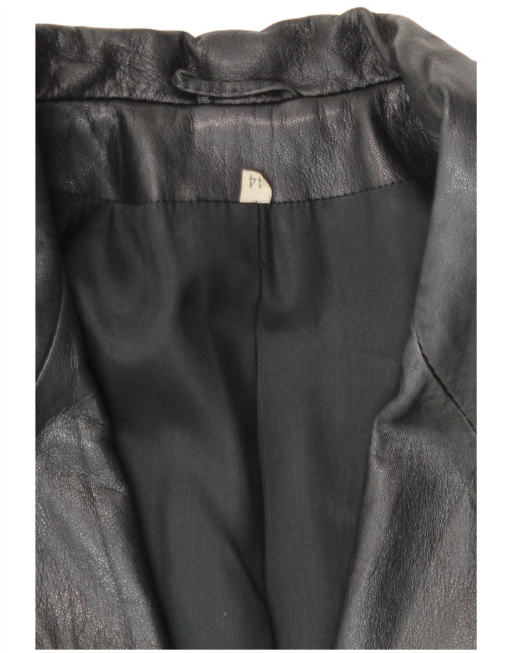 Vintage Γυναικείο Δερμάτινο Μπουφάν Blazer IT 44 Μεσαίο Μαύρο