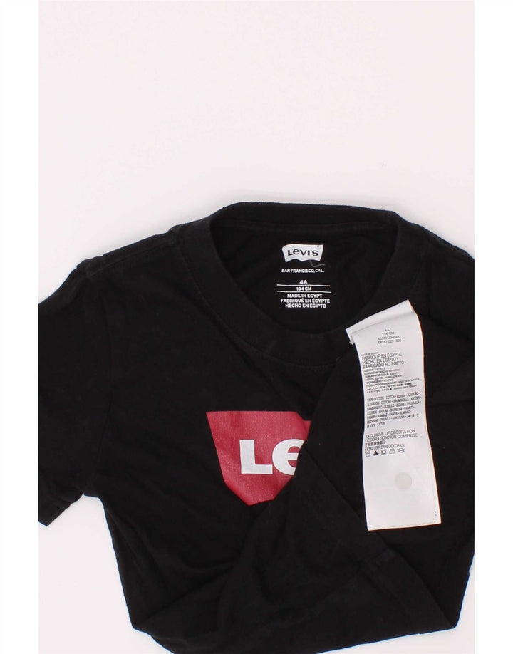 Γραφικό T-Shirt Levi's Boys Top 3-4 ετών Μαύρο βαμβακερό