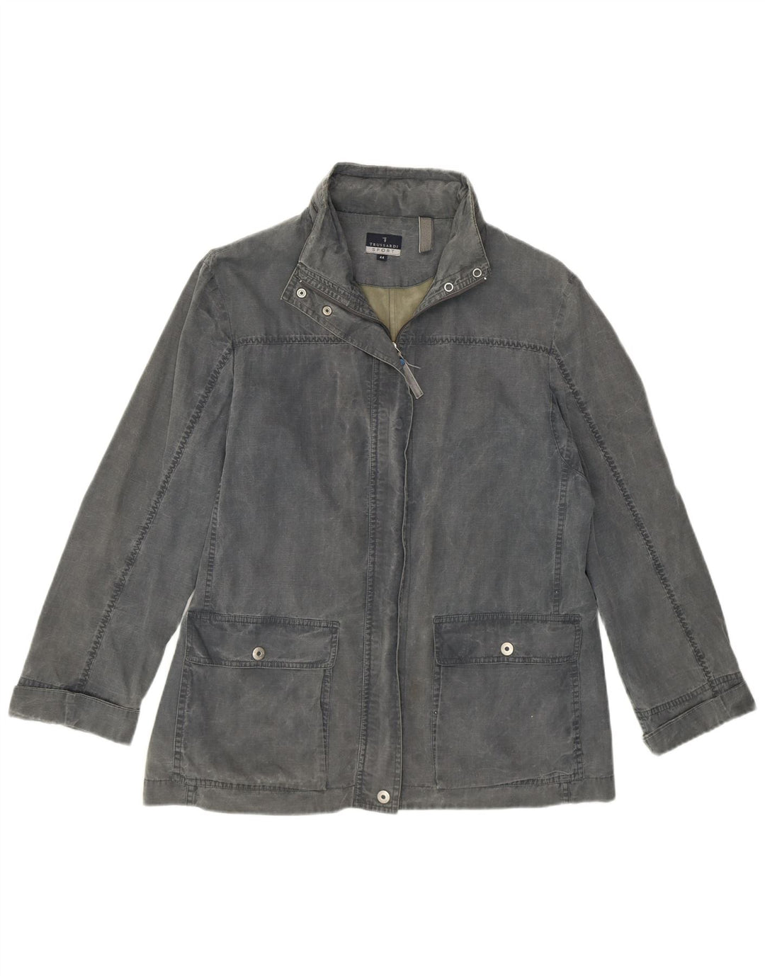 TRUSSARDI Γυναικείο Utility Μπουφάν με κουκούλα IT 44 Μεσαίο Γκρι Βαμβακερό