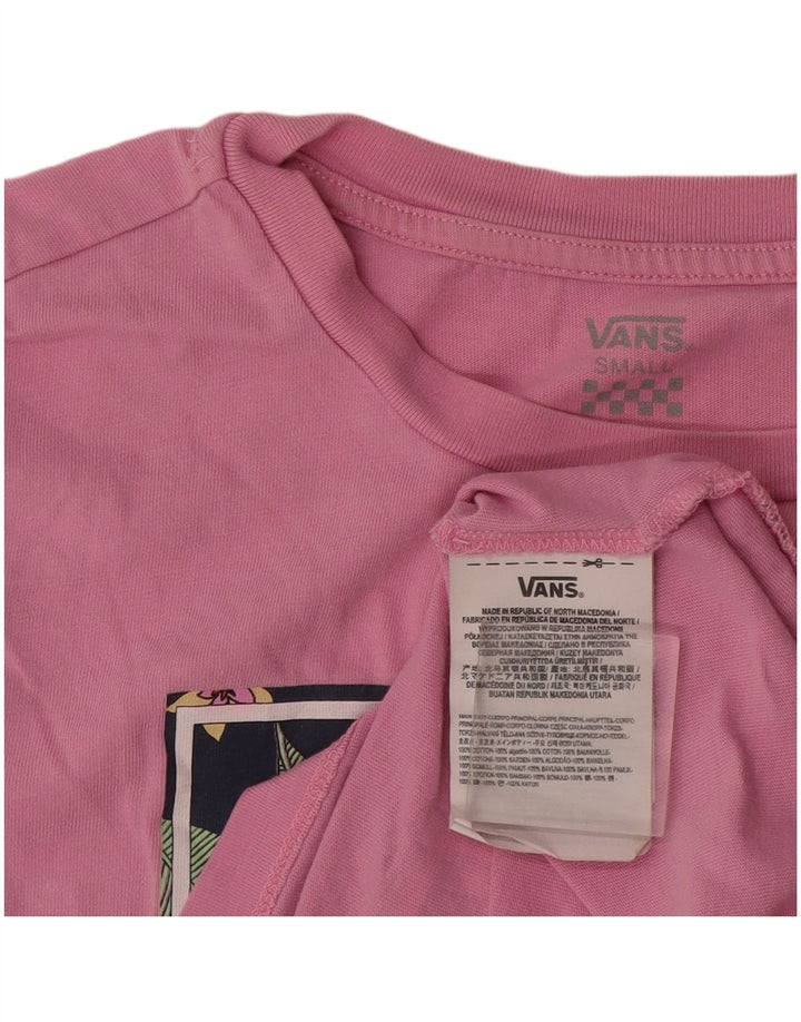 Vans Γυναικεία γραφικά T-Shirt Top UK 10 Small Pink