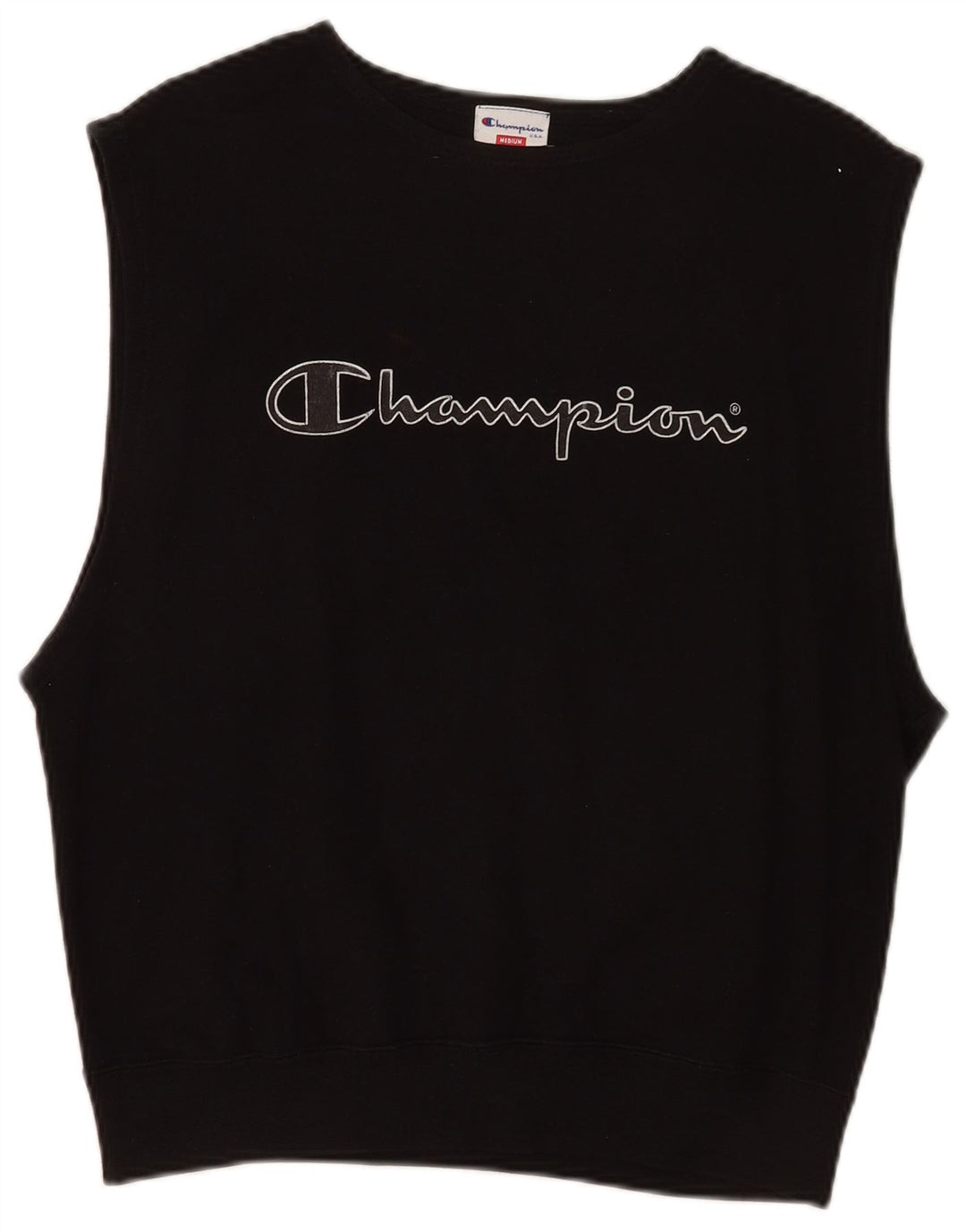 Champion Γυναικείο Γραφικό Αμάνικο Φούτερ Jumper UK 14 Medium Black