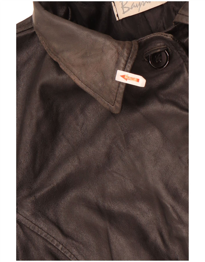 Γυναικείο δερμάτινο παλτό Bayside UK 12 Medium Black Leather
