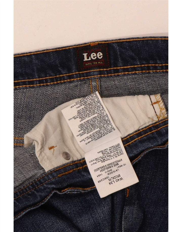 Lee Mens Brooklyn Straight Jeans W40 L27 Blue Cotton