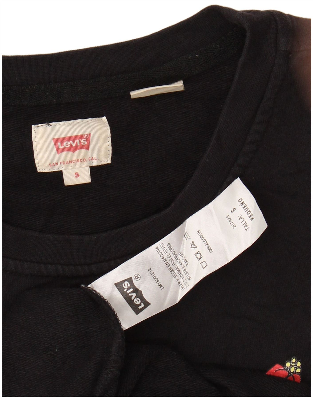 Γυναικείο γραφικό φούτερ LEVI'S Jumper UK 10 Μικρό μαύρο φλοράλ βαμβακερό