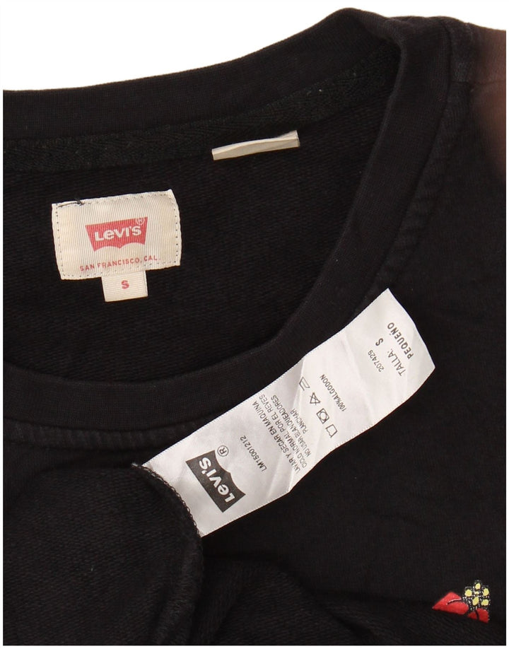 Γυναικείο γραφικό φούτερ LEVI'S Jumper UK 10 Μικρό μαύρο φλοράλ βαμβακερό