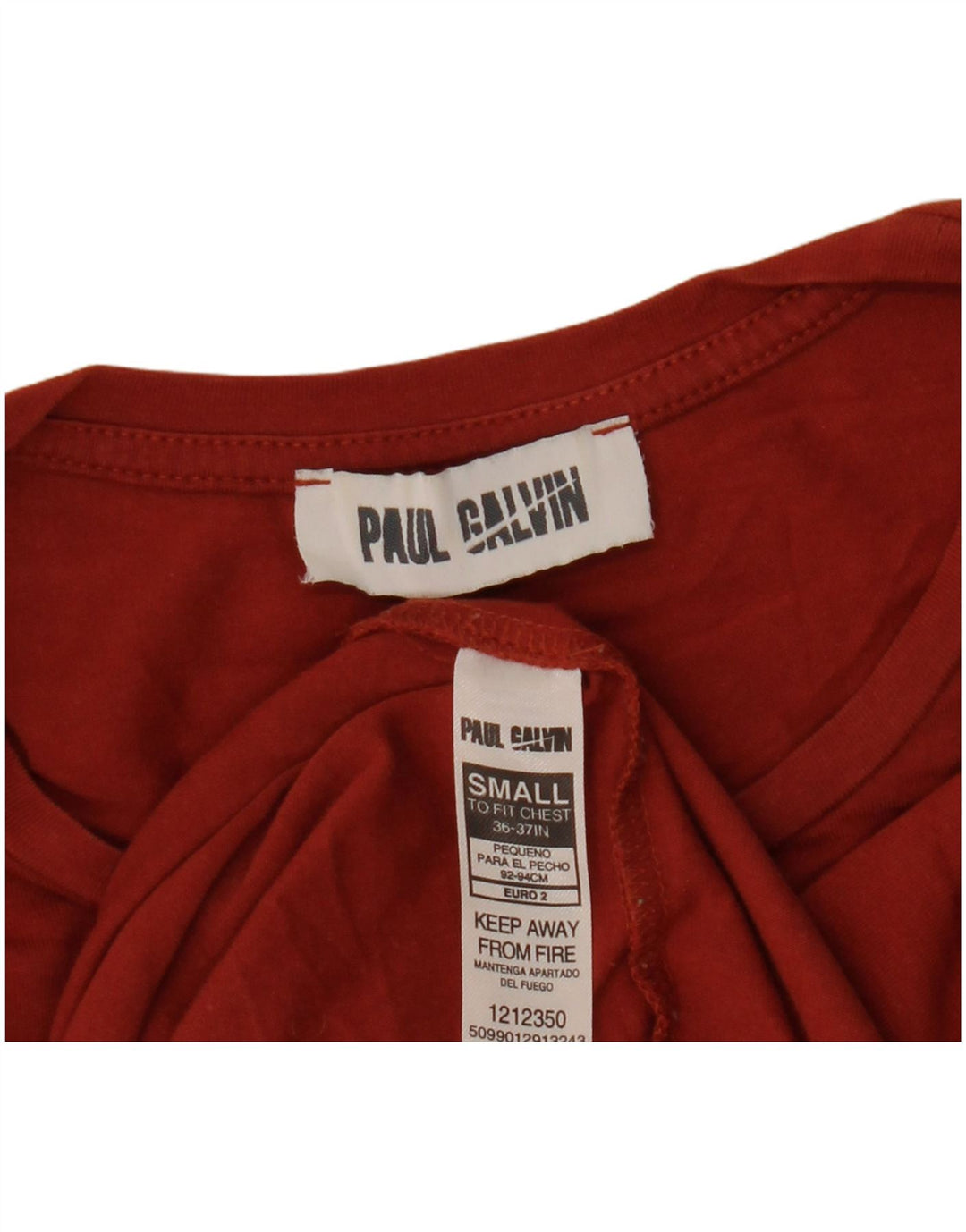 Vintage Ανδρικό T-Shirt Top Μικρό Βουργουνδί Βαμβακερό