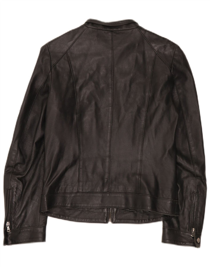 Vintage Γυναικείο Δερμάτινο Μπουφάν Biker IT 42 Μεσαίο Μαύρο