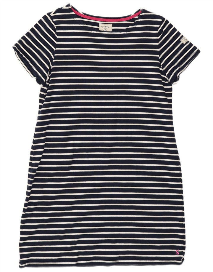 JOULES Γυναικείο T-Shirt Φόρεμα UK 16 Large Navy Blue ριγέ βαμβακερό Ναυτικό