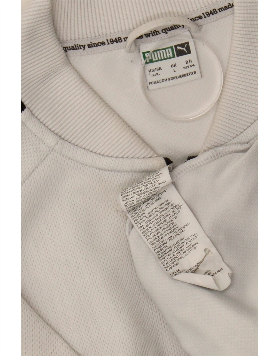 Ανδρική φόρμα φόρμας Puma με γραφικό φόρεμα Top Jacket μεγάλο λευκό πολυεστέρα