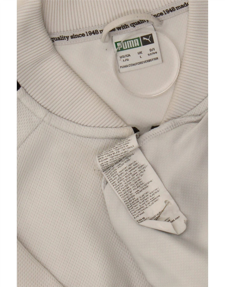 Ανδρική φόρμα φόρμας Puma με γραφικό φόρεμα Top Jacket μεγάλο λευκό πολυεστέρα