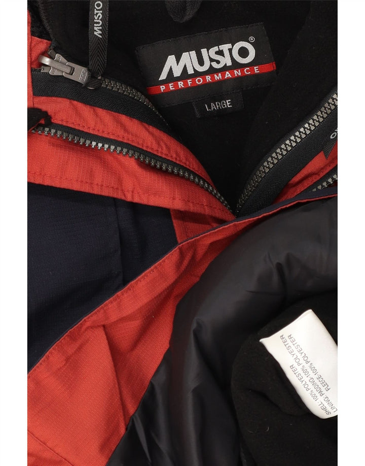 Musto Ανδρικό μπουφάν με κουκούλα αντιανεμικό UK 40 μεγάλο μπλε πολυεστέρα