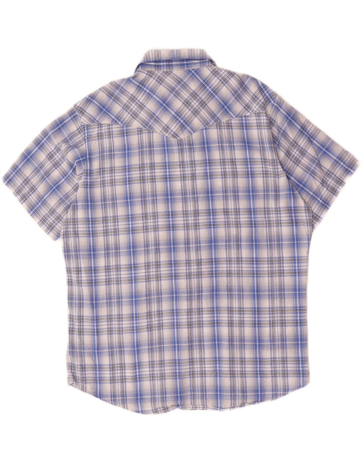 Ανδρικό κοντομάνικο πουκάμισο Wrangler Western XL Μπλε καρό
