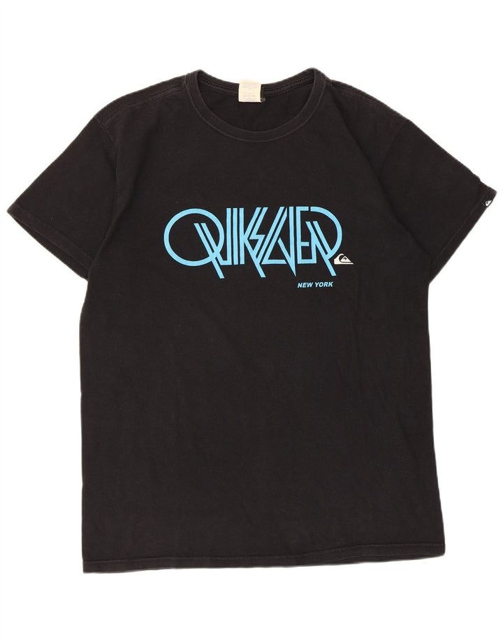 Ανδρικό γραφικό μπλουζάκι Quiksilver Top Μεσαίο μαύρο βαμβακερό