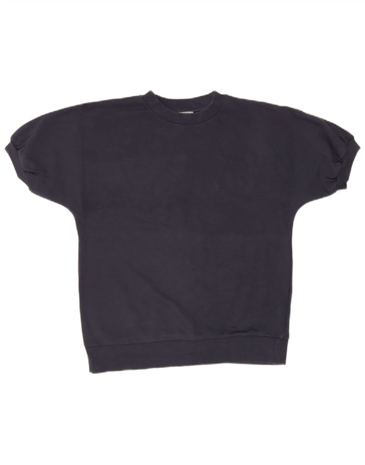 Cos Γυναικεία Μπλούζα Oversized Top UK 10 Small Navy Blue Cotton