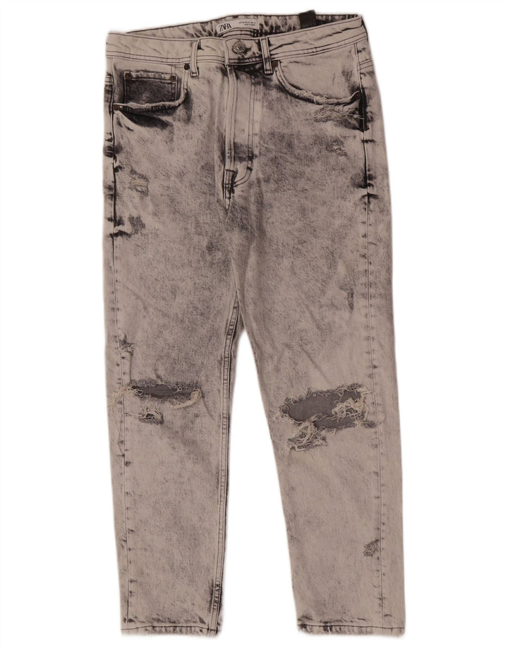 Zara Ανδρικά τζιν με κωνικό ύφος EU 40 Medium W31 L26 Γκρι βαμβακερό