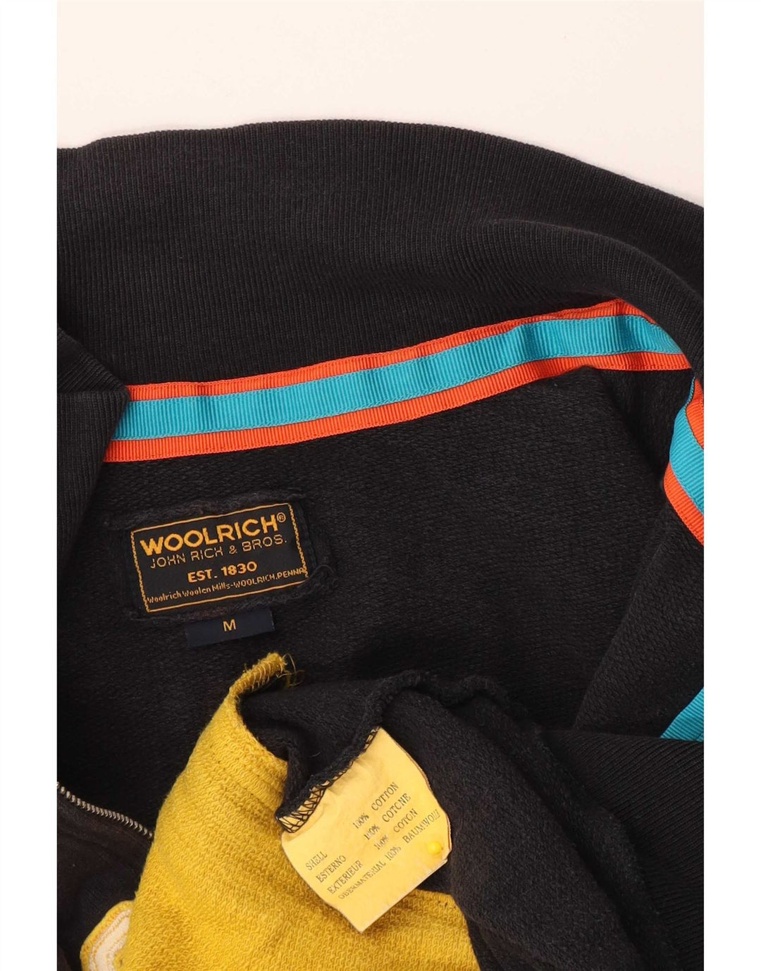Woolrich Ανδρική φόρμα με γραφικό φόρμα Top Jacket Μεσαίο μαύρο βαμβακερό
