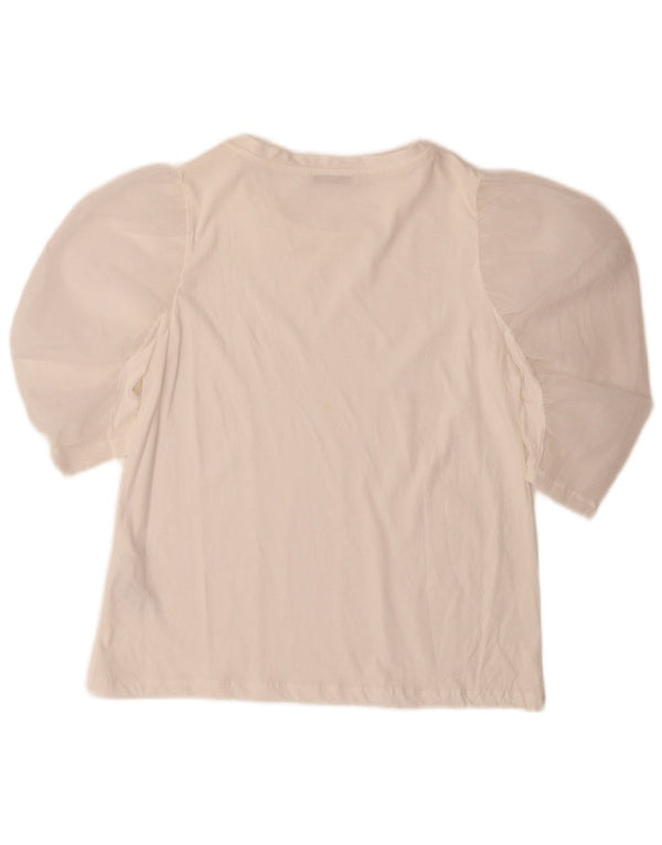 Zara Γυναικεία Μπλούζα Τοπ UK 10 Small White Cotton