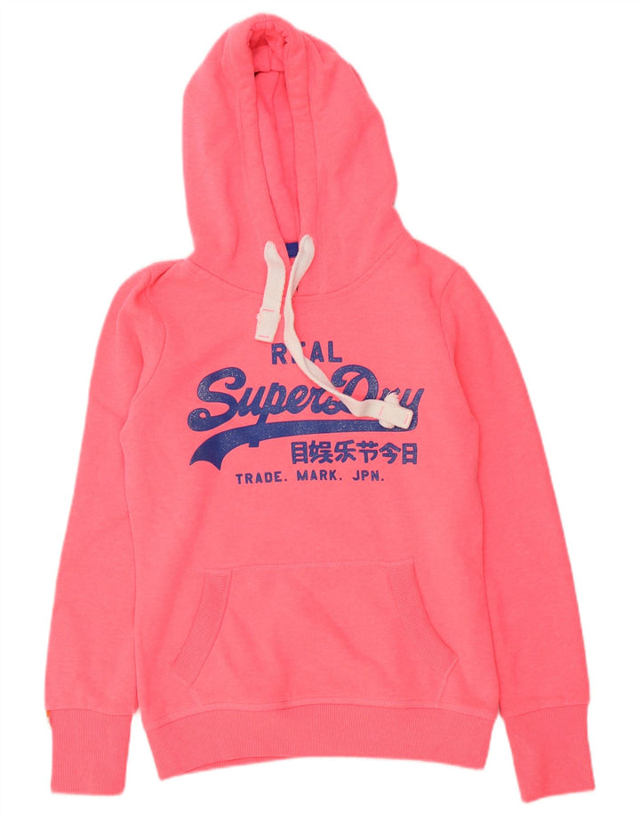Superdry Γυναικεία γραφικά κουκούλα UK 10 Small Pink Polyester