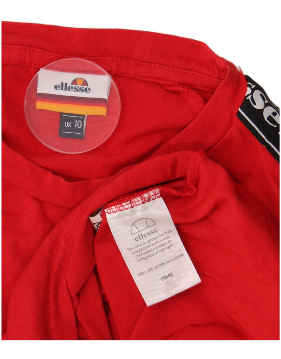 Ellesse γυναικείο γραφικό κορμάκι UK 10 Small Red Colourblock Βαμβακερό
