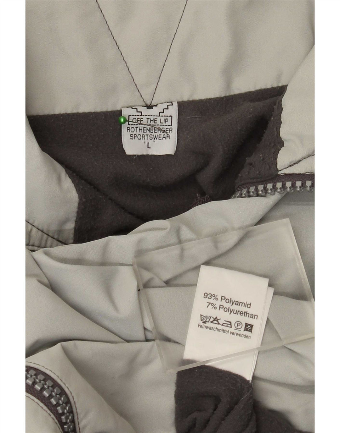 Vintage ανδρικό γραφικό υπερμεγέθη Bomber Jacket UK 40 Large Grey Polyamide