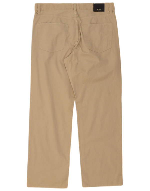 Ανδρικό ίσιο casual παντελόνι Hugo Boss W36 L32 Μπεζ βαμβακερό